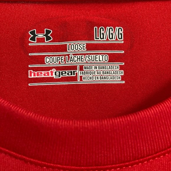 Under Armour Men's "HeatGear" Fitted Short Sleeve T-Shirt - Red - Large - Picture 3 of 6